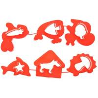 Формочки для лепки 6шт. №1 пластик, в пакете с европодвесом 22С-1419-08