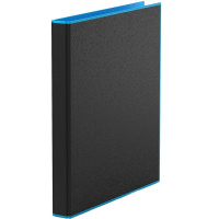 Папка на 2-х кольцах "Accent" А4 35мм ламинированный картон 1,75мм черная/голубая 51079