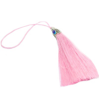 Кисточка для закладки 9см с металлом, розовая Y7441-18