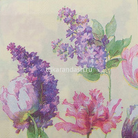 Набор салфеток для декупажа 33х33мм 20шт Цветы Y6782-18