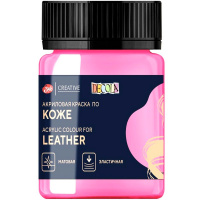 Краска акриловая по коже 50мл розовая банка Декола 26128322