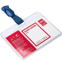 Бейдж 100х70мм горизонтальный, с зажимом, пвх прозрачный Е5752