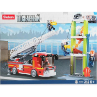 Конструктор "Пожарная машина" 343 детали 38х28,5х7см пластик JB0913239