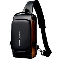 Сумка через плечо 31х16х9см 1 отделение, 3 кармана, кодовый замок, USB разъем, черная SD342