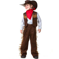 Карн.костюм Ковбой р.32 рост 122см (шляпа, жилет, брюки, косынка) текстиль 2018-122-64