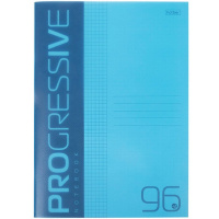 Тетрадь А4 96л клетка "Progressive. Синяя" на скобе, пластиковая обложка 96Т4В1/084963