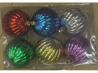 Набор шаров 70мм 6шт "Дольки" 4 цвета Y509-11