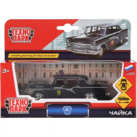 Машина "ГАЗ Чайка милиция" черная, инерционная, металл 11,5см (открывающиеся двери) X600-H09082-R