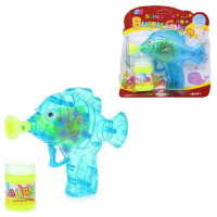 Мыльные пузыри - пистолет "Рыбка" 1 отверстие 16х12см 4 цвета 2039-639