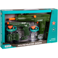 Набор оружия "Маленький воин. Полиция" зеленый 7 предметов 43х5х27см пластик JB0208548