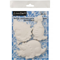 Заготовка для декорирования "Динозаврики" 3шт. 21х16х2см гипс ВА-04