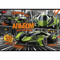 Альбом для рисования А4 20л "Авточемпион" на скобе 5 дизайнов 079714