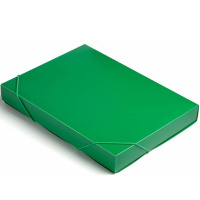 Папка архивная на резинке А4 40мм пластик зеленая BA40/07grn
