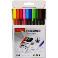 Набор капиллярных ручек 10цв 0,4мм "Fineliner" круглые, пластиковый блистер KR972463