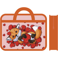 Папка с ручками 33x26х7,5см "Лисенок" пластик ПМ-А4-25