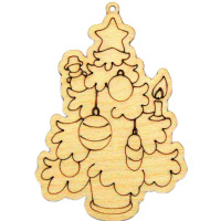 Подвеска "Ёлка в горшке" 9см фанера 3мм 560019