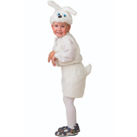 Карн.костюм Заяц Белый р.28 рост 110см (маска, жилет, шорты) мех 106-110-56