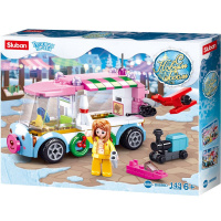 Конструктор "Фургон с подарками" 143 детали 19х24х4,5см пластик M38-B0889D