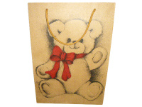 Пакет подарочный "Медведь" 24х32х12см крафт Y7103-18