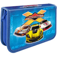 Пенал "Трио-Х" 20х13х3см прямоугольный одностворчатый, 2 откидные планки, ткань ПО-42