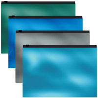 Папка на молнии А4 "Glossy Ice Metallic" полипропилен, ассорти 53295
