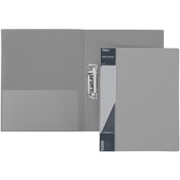 Папка с боковым прижимом "Standard" А4 пластик 0,70мм с внутренним карманом серая AC4_00114/038496