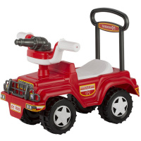 Каталка-автомобиль "Джип. Пожарный" 53х39,5х46см красный, пластик У869