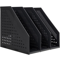 Лоток вертикальный "Deli" 25х25х24см 3-х секционный, складной, пластик, темно-серый 78995DK-GREY