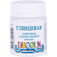 Краска акриловая 50мл белая глянцевая Декола 2928104
