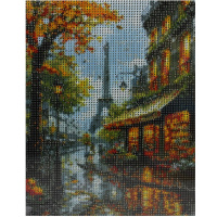 Алмазная мозаика 20х25см "Улица Парижа" полная выкладка ZH5044