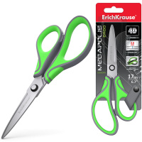 Ножницы 17см "Megapolis Ergo" 4D-лезвия, сталь, ручки пластик с прорезиненными вставками 45739