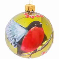 Шар 80мм "Сказочный снегирь 2" в подарочной упаковке КУ-80-214010