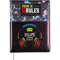 Дневник для 1-11 классов "Music No Rules"" твердая обложка, искусствен.кожа с поролоном, аппликация