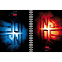 Тетрадь А5 80л клетка "INSIDE" на спирали двойная, твердая обложка 081093