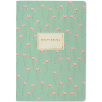 Тетрадь А5 40л клетка "Маки на зеленом" прошитый блок матовая ламинация 7-40-001/36