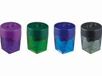 Точилка 2 отв. "Deli" с контейнером, пластик, цвет ассорти Е39768