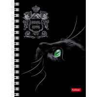 Записная книжка А6 80л "Royal Cats" клетка, на спирали, двойная твердая обложка, 3 дизайна 80ЗК6В1гр