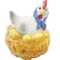 Статуэтка Курочка с яйцом 4см смола Y3640-16