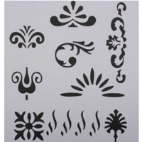 Трафарет пластиковый 25,5х20,5 см, "Цветок, лист", DK28005