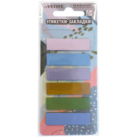 Клейкая закладка пластиковая 12х45мм 6 цветов (120л) металлизированная "Metallic" 2011457