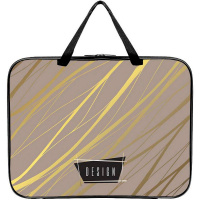 Папка с ручками 33,5х26х6см "Золотые линии" ткань ПШ-11