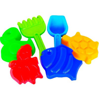 Набор д/песка №72 (лопатка, грабли, 4 формочки) 18х12х12см в сетке 7030