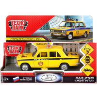 Машина "Ваз-2106. Жигули полиция" желтая, инерционная, металл 12см (свет, звук, открывающиеся двери)