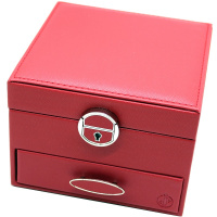 Шкатулка 16х16х12см кожзам красная Y10608-24