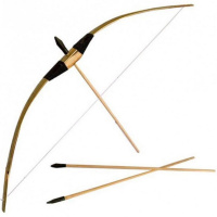 Лук 60см со стрелами 3шт. дерево Y10312-24