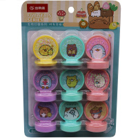 Набор штампов 9шт диаметр 2,3см "Зверята" в блистере DJ03-0117