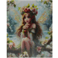 Алмазная мозаика 20х25см "Девочка Эльф" полная выкладка ZH5102
