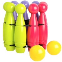 Игра "Боулинг. Дружная семья" пластик 25х25см (9 кеглей, 2 шара) 9334/РС