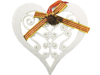 Ёлочное украшение "Сердце" 10см белое Y3800-16