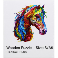 Пазл 14х12,5см дерево S "Разноцветная лошадь" HL106/11337-24
